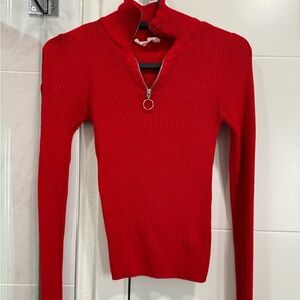 Red Long Sleeve Top